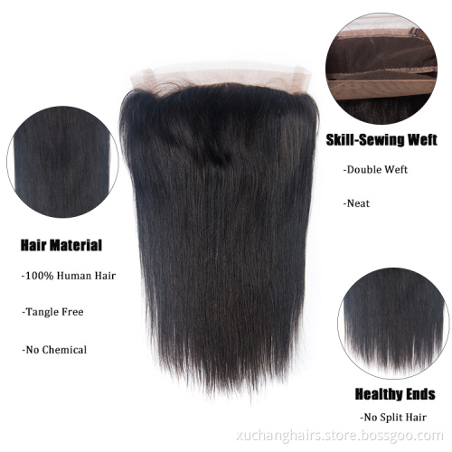 Usexy Top Quality 10A Grade Cuticle Aligned Hair Weaving Straight Virgin Raw Indian Hair 360 Lace Frontal Closure